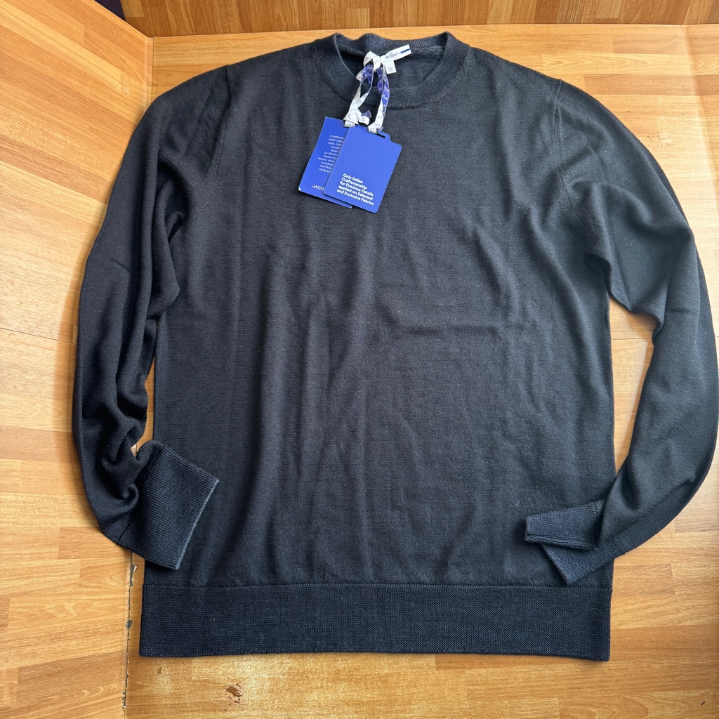 Jacob Cohn, Italian Luxury Brand, Navy Blue Pullover Sweater, 100% Wool, Nwt